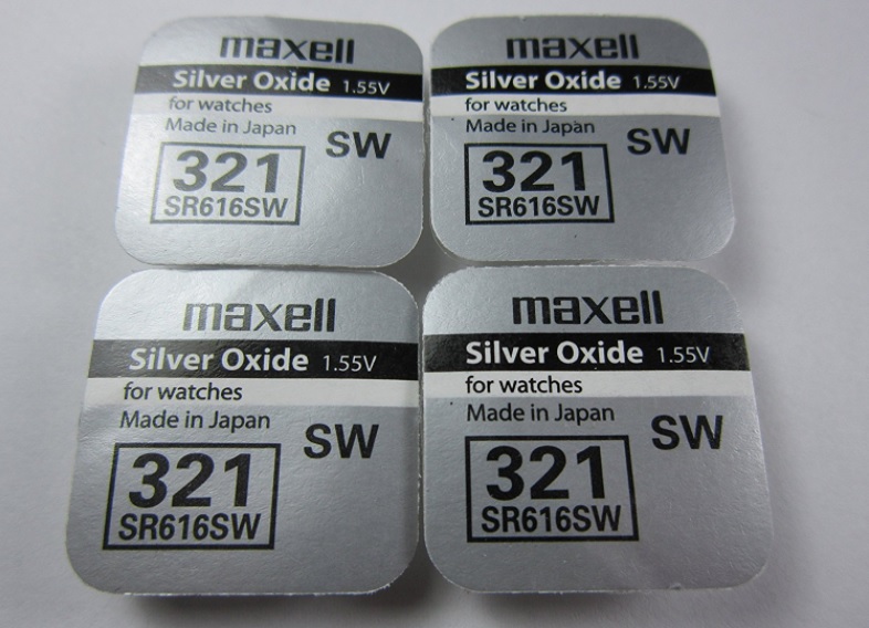 Maxell 4x SR616SW SW321 SW 321 – 1.55V Silver Oxide Button Cell Watch ...