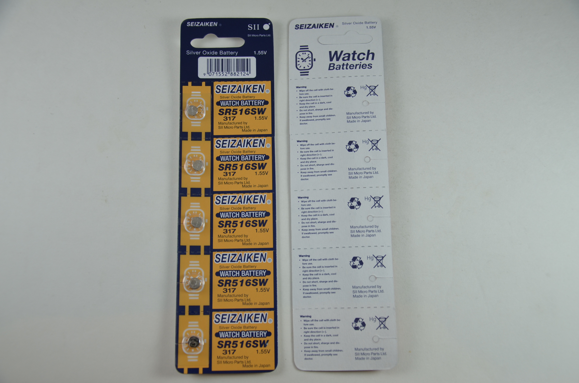 Seizaiken 5x SR516SW 317 SR516 1.55v Silver Oxide Button Cell Watch ...