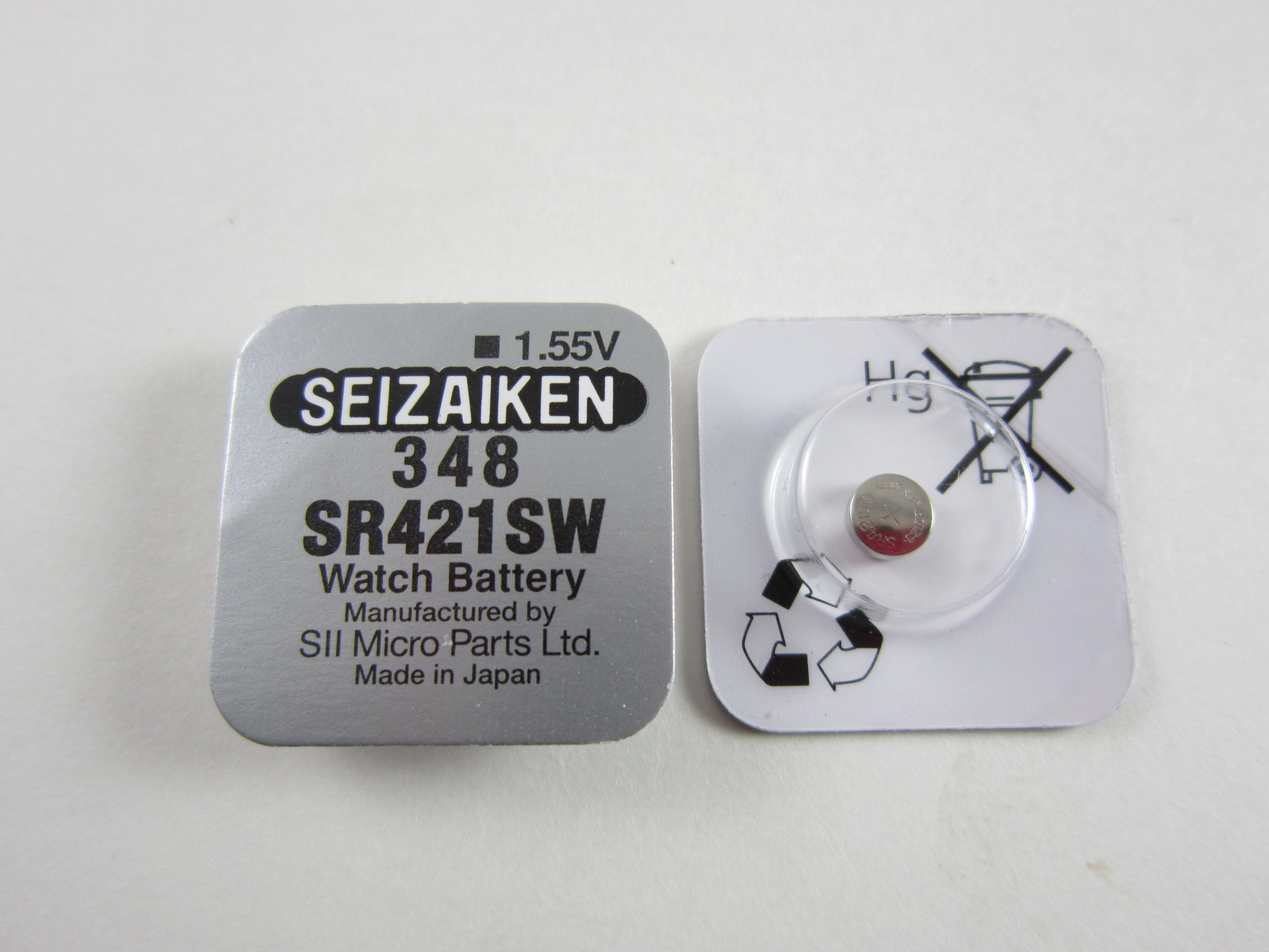 Seizaiken 1x SR421SW 348 SR421 D348 1.55V Silver Oxide Cell Watch ...