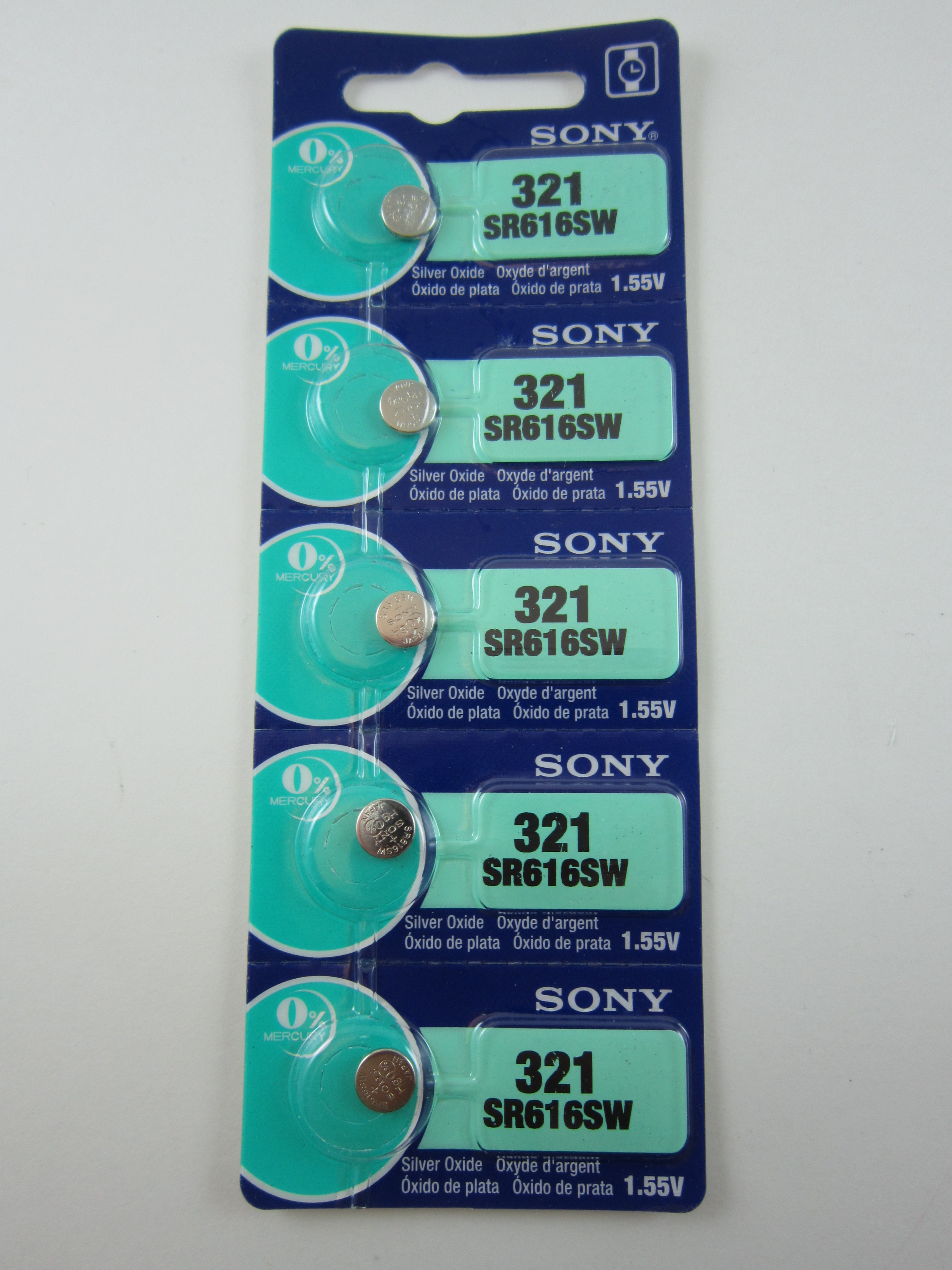 Sony 5x SR616SW 321 1.55V Silver Oxide Button Cell Watch Battery