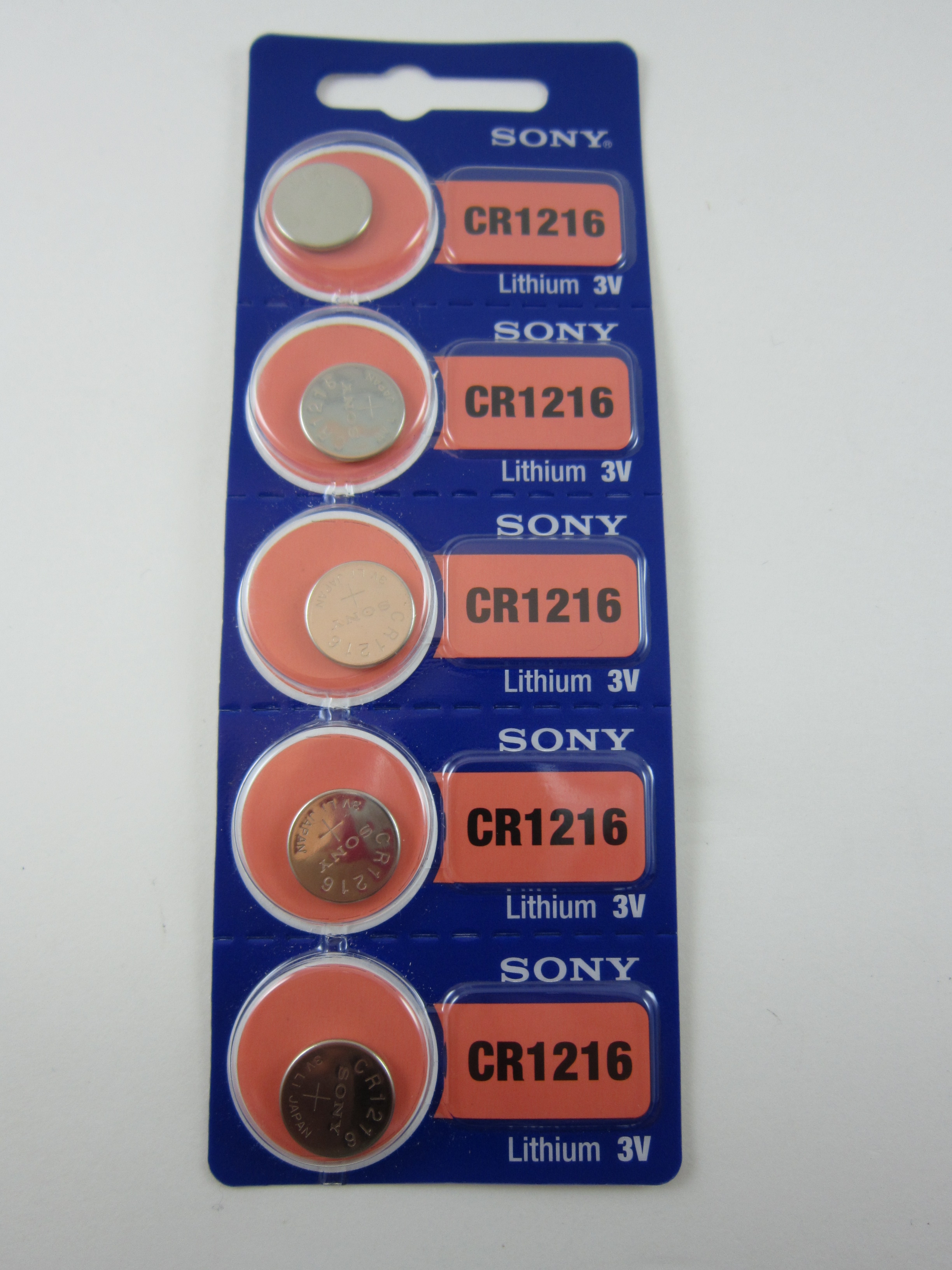 Sony 5x CR1216 BR1216 CR 1216 DL1216 3V Lithium Button Cell Batteries