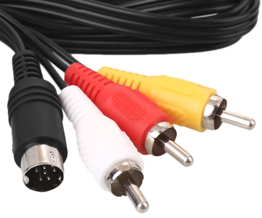 Cavo Alimentazione + AV Audio Video RCA Per Sega Saturn – 5 Piedi (1,5m)